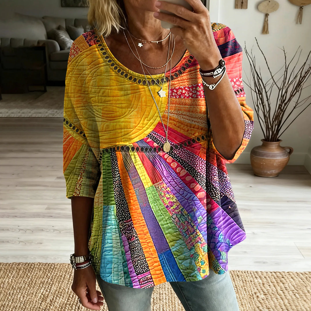 Katrine | Sunburst Patchwork Sweater