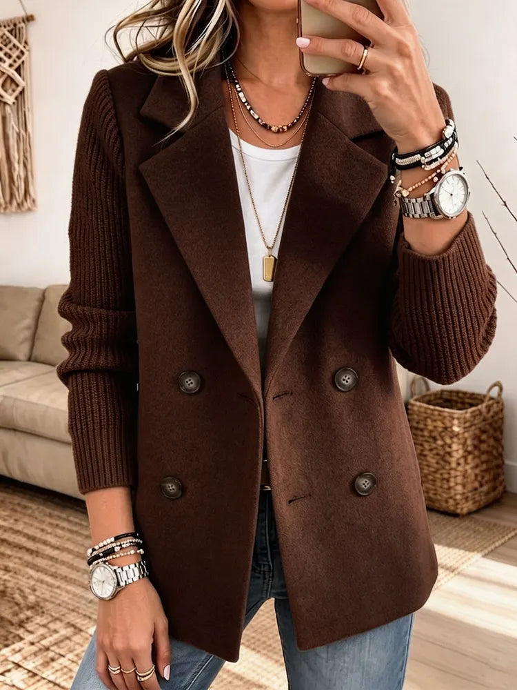 Women's Mixed Media Blazer Green