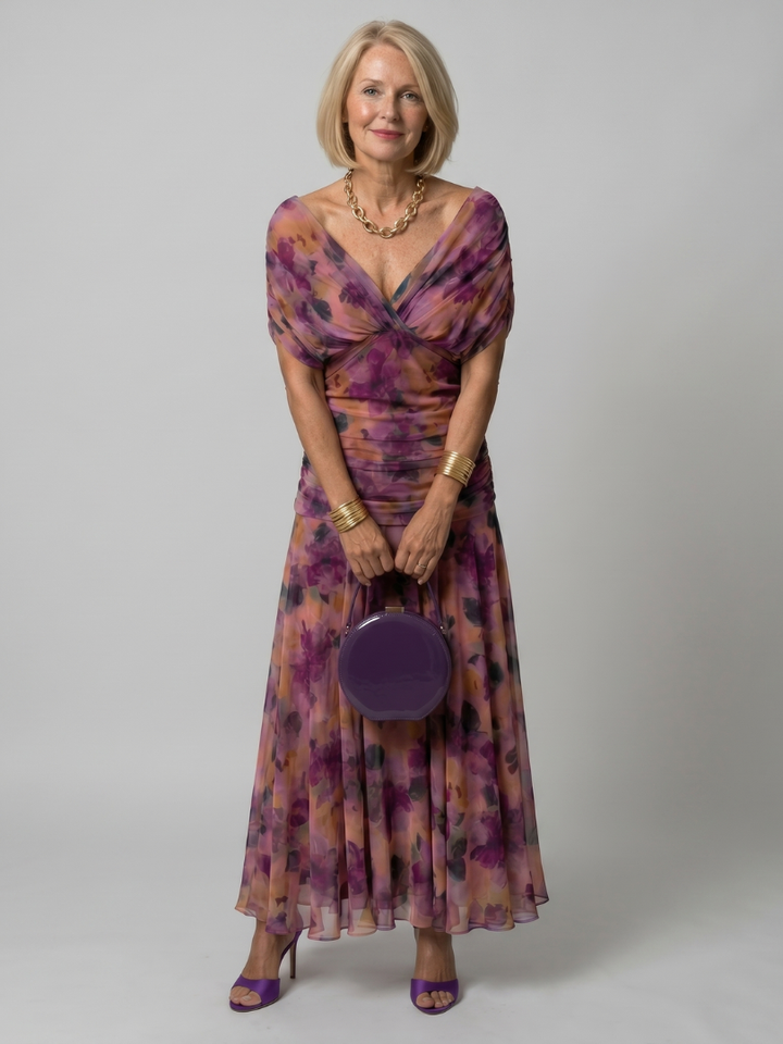 Violet &amp; Grace™ | Off Shoulder Flow Midi Dress