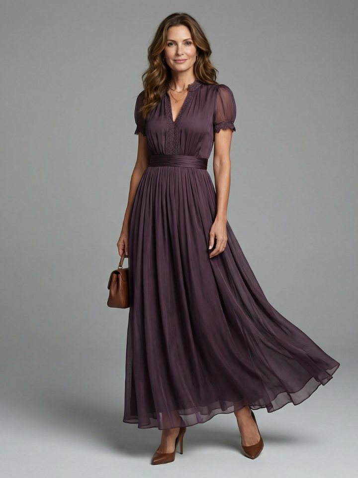 Elia | Gathered Waist Keyhole Maxi Dress