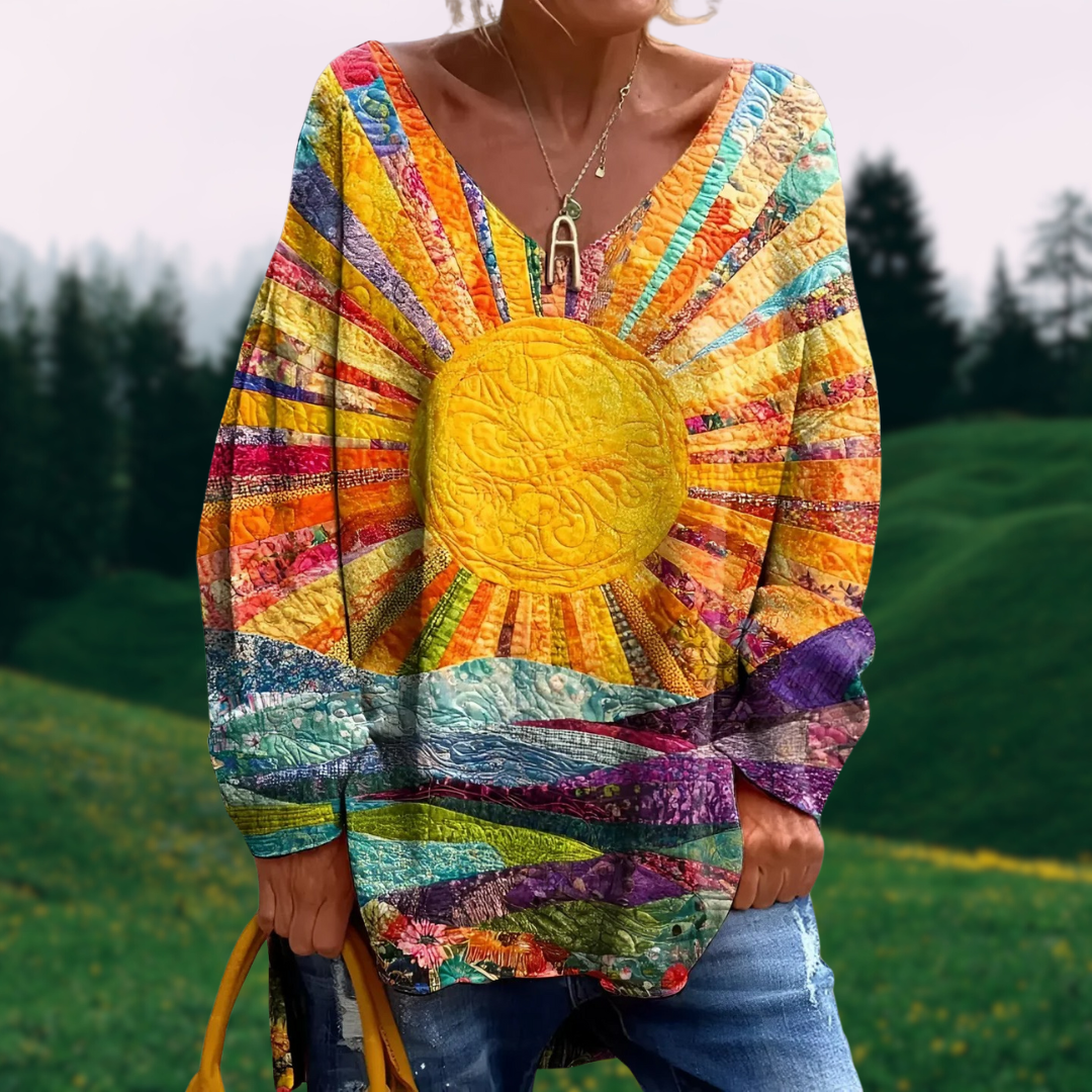 Solara™ | Colorful Sun Print Tunic