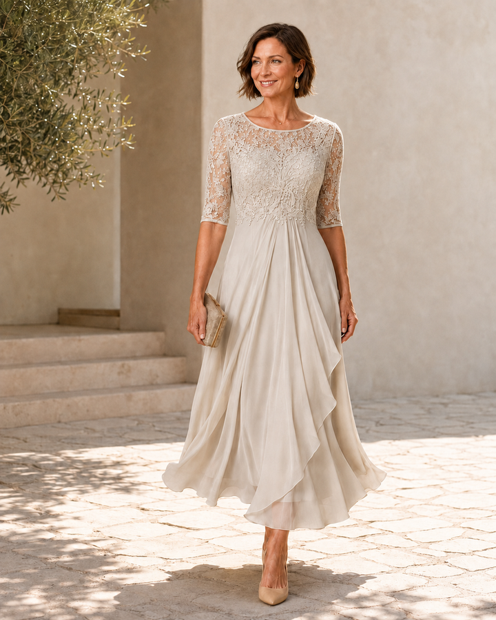Rosalie | Flattering Lace Midi Dress