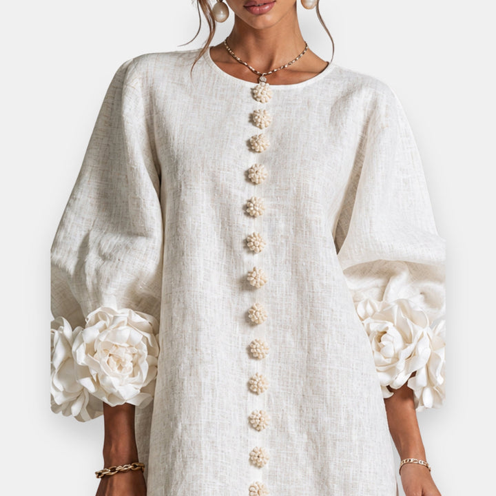 Darlene™ Floral Cuff Button Dress
