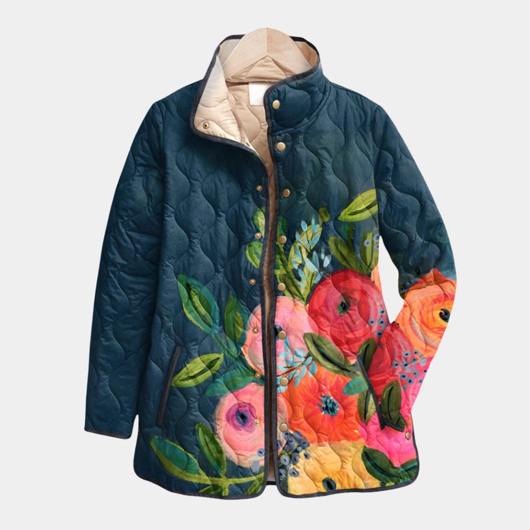 Noa | Charming Vintage Floral Print Quilted Jacket — Final Edit
