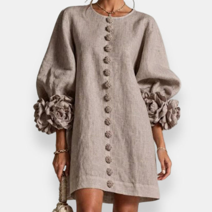 Darlene™ Floral Cuff Button Dress