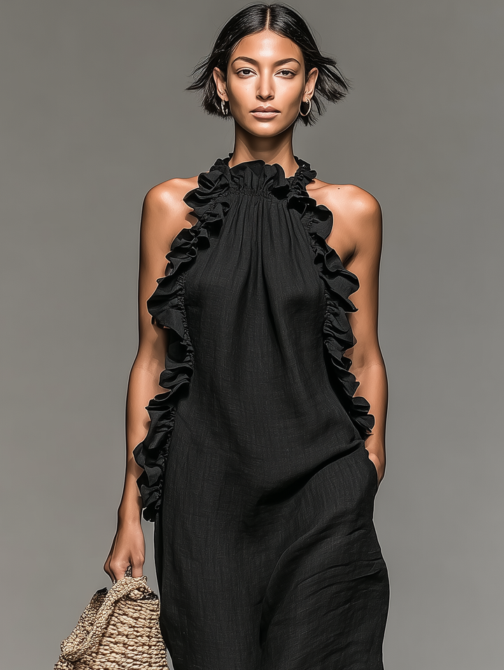 Gladie | Ruffled Maxi Dress with Pockets