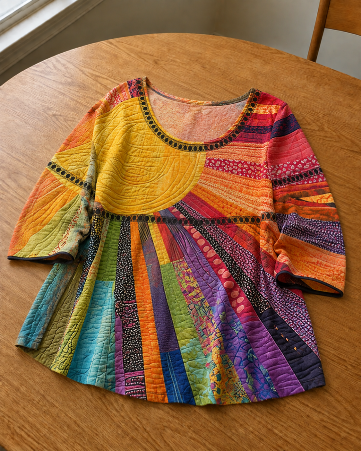 Katrine | Sunburst Patchwork Sweater