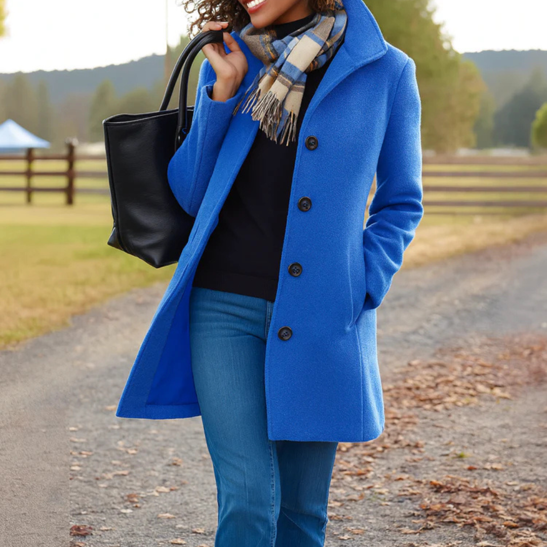 Marjorie | Classic Button-Front Long Coat for Women