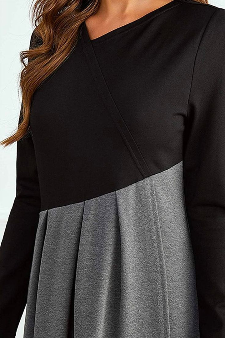 Manon | Long-Sleeve Patchwork Maxi Dress