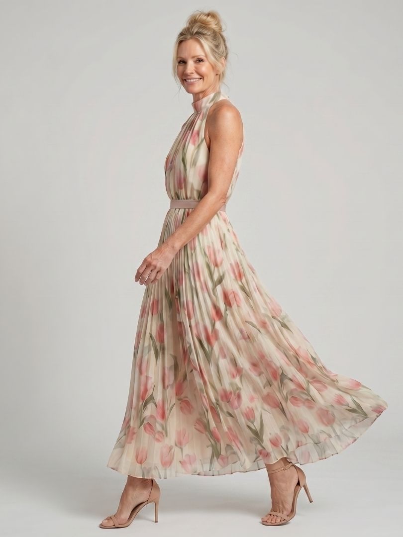 Violet &amp; Grace™ | Halter Neck Floral Midi Dress