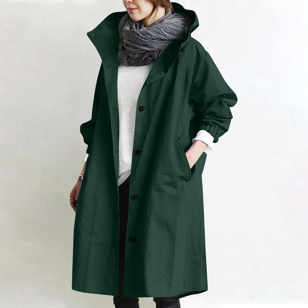 Theodora Hooded Longline Trench Coat