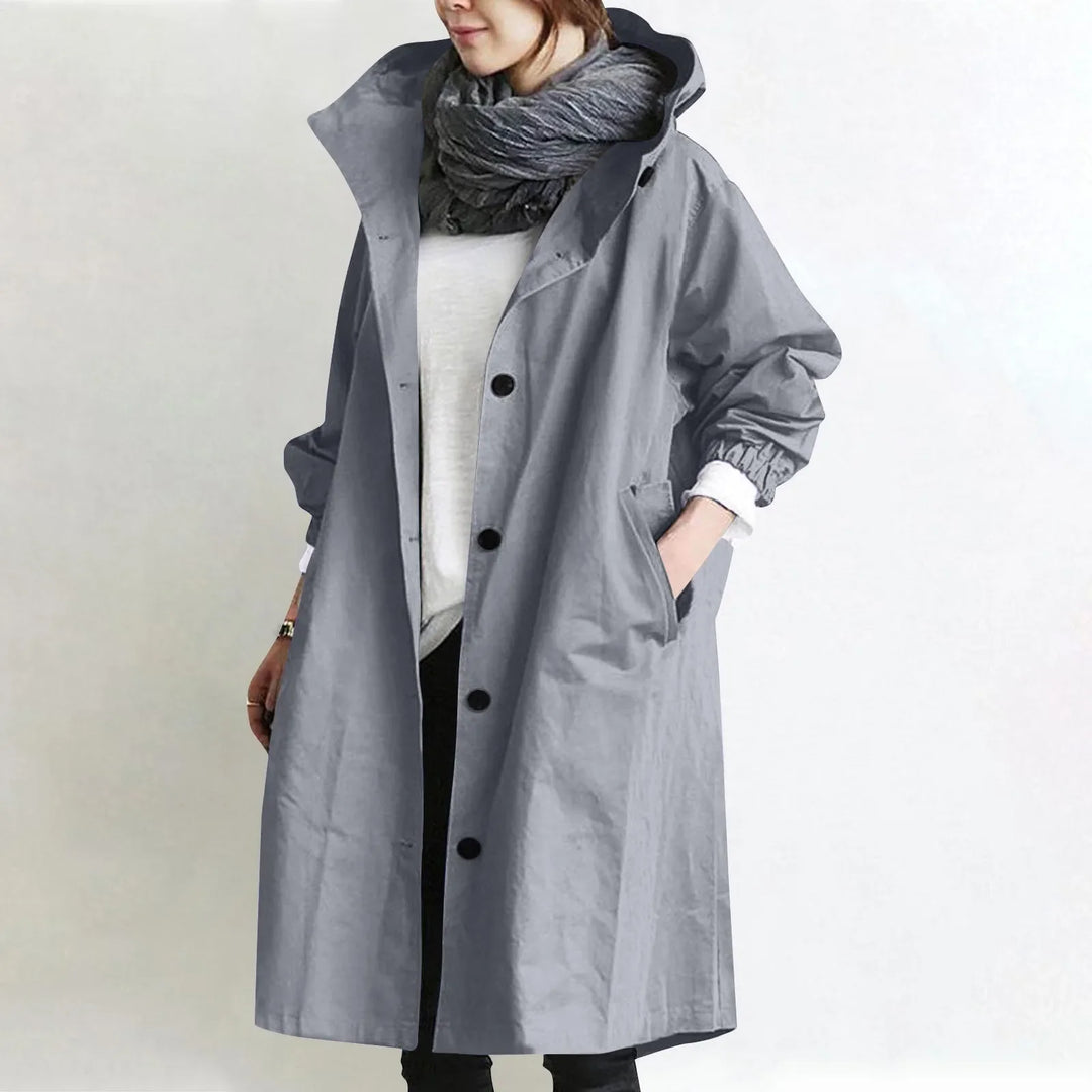 Theodora Hooded Longline Trench Coat