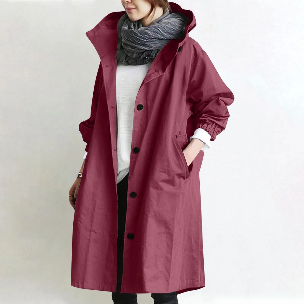 Theodora Hooded Longline Trench Coat
