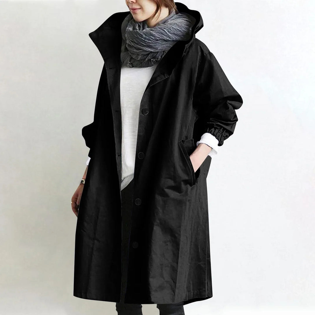 Theodora Hooded Longline Trench Coat