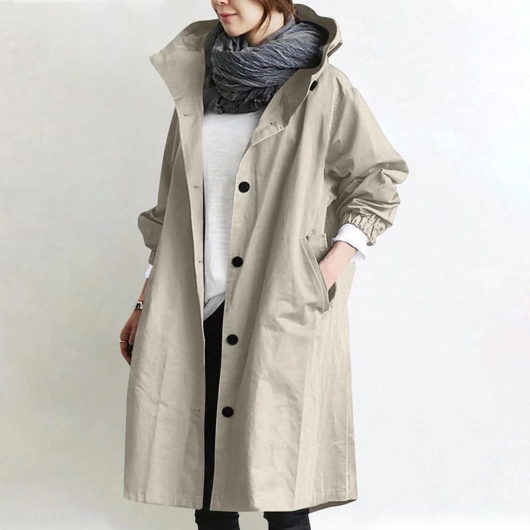 Theodora Hooded Longline Trench Coat