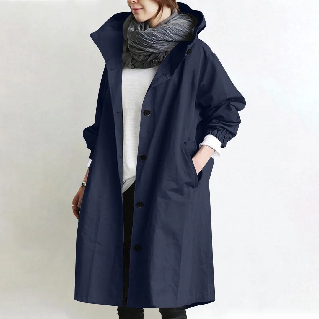Theodora Hooded Longline Trench Coat