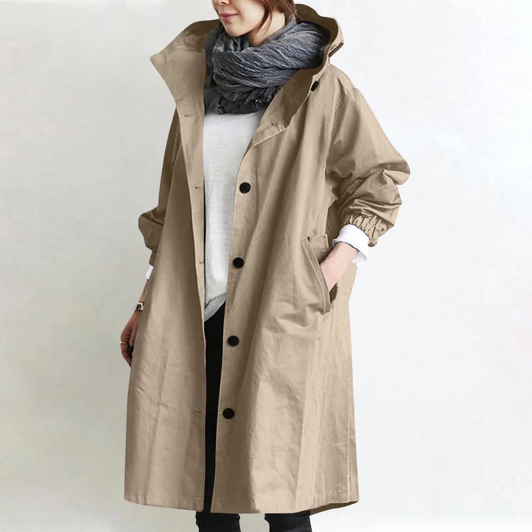 Theodora Hooded Longline Trench Coat