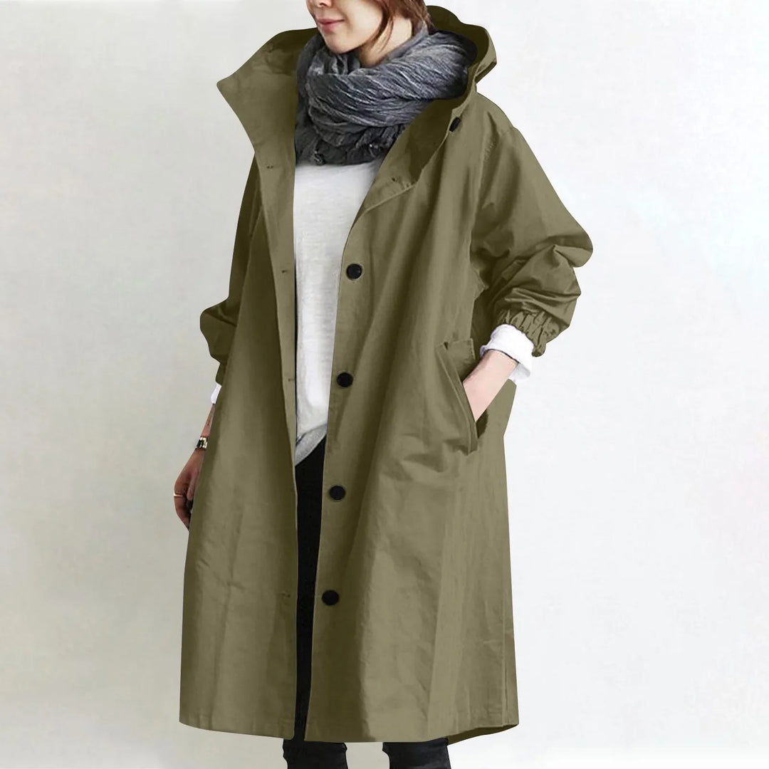Theodora Hooded Longline Trench Coat