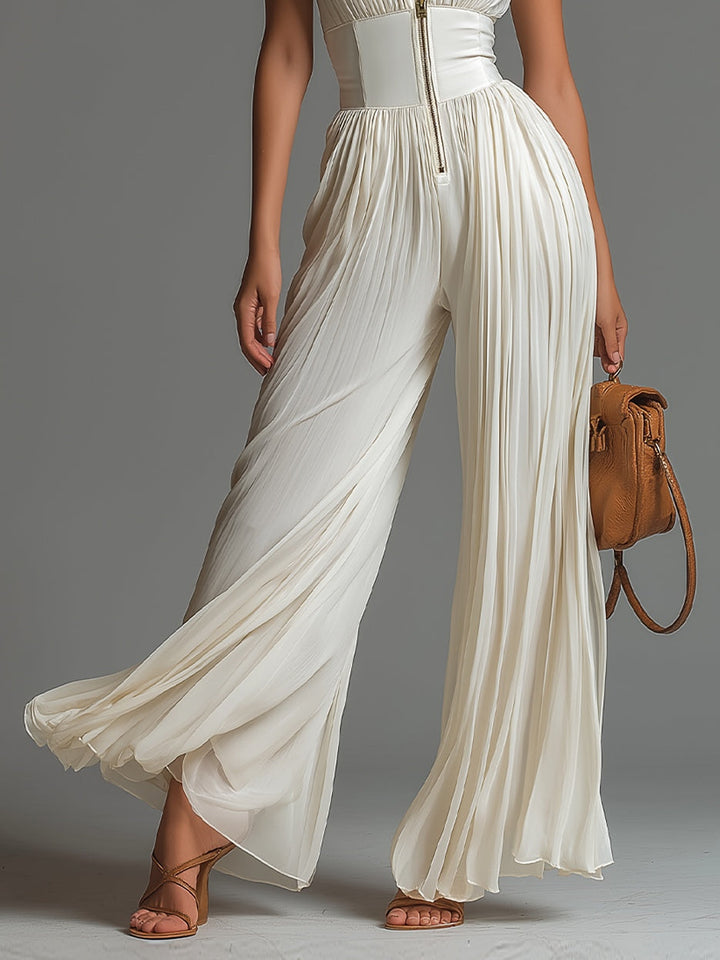 Mariella | Sleeveless Pleated Jumpsuit with Zip