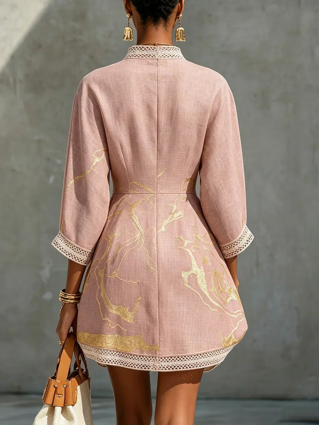 Gussie™ Embroidered V-Neck Tunic Dress