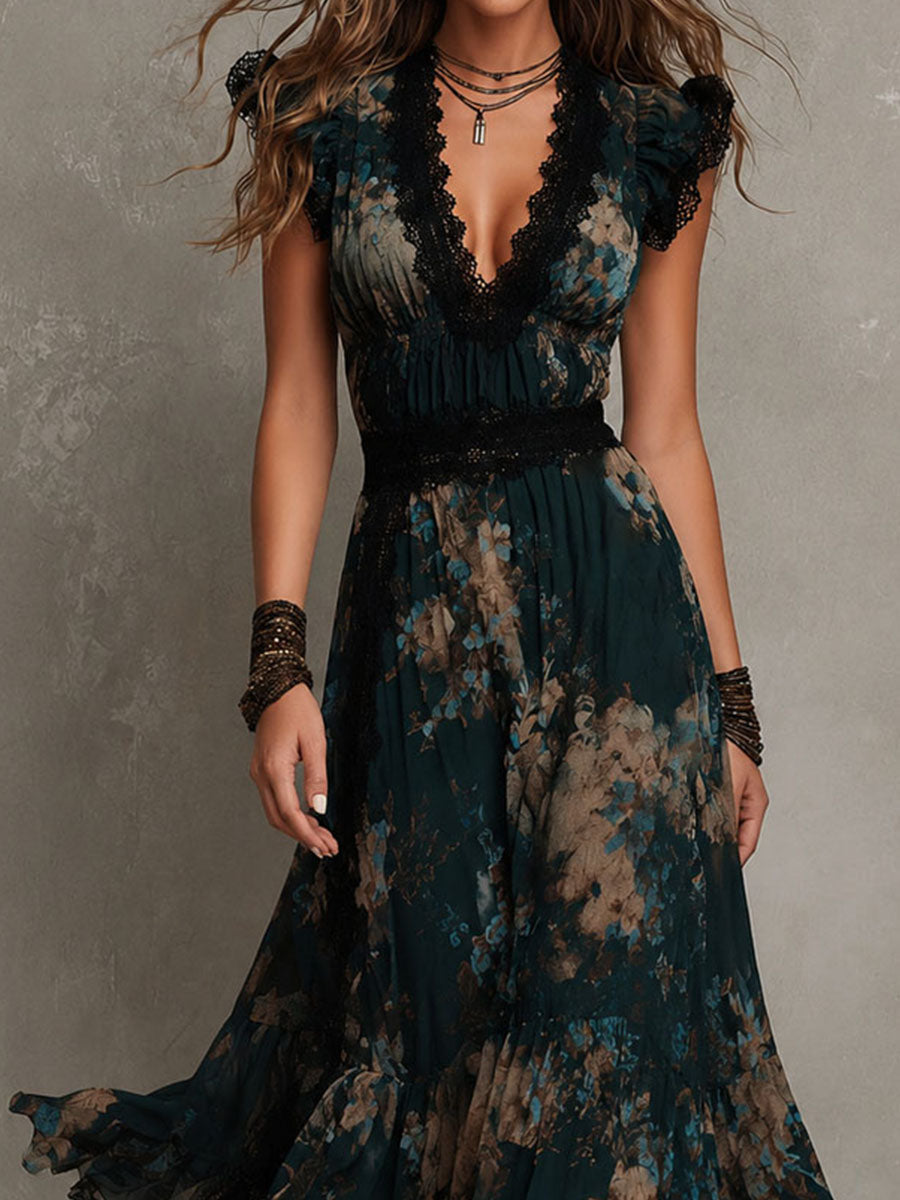 Helen | Tiered Floral Maxi Dress