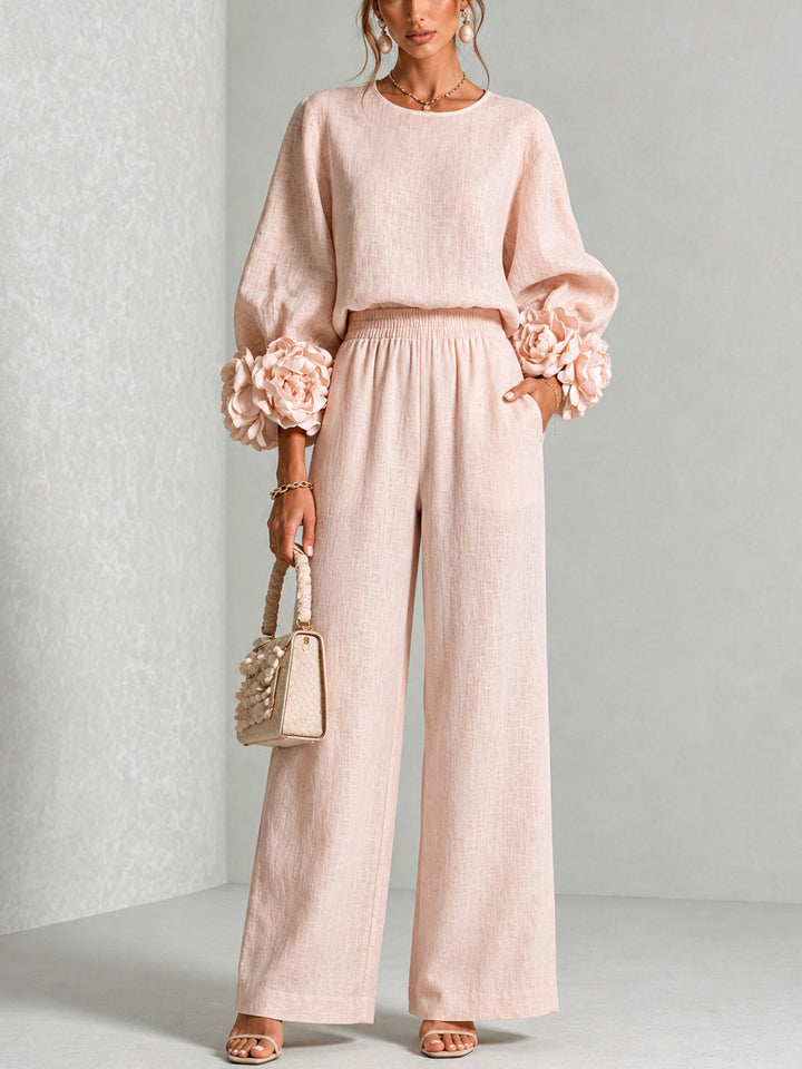 Rosalie | Floral-Cuff Two-Piece Set
