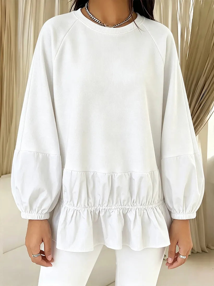 Relaxed-Fit Casual Sweatshirt White