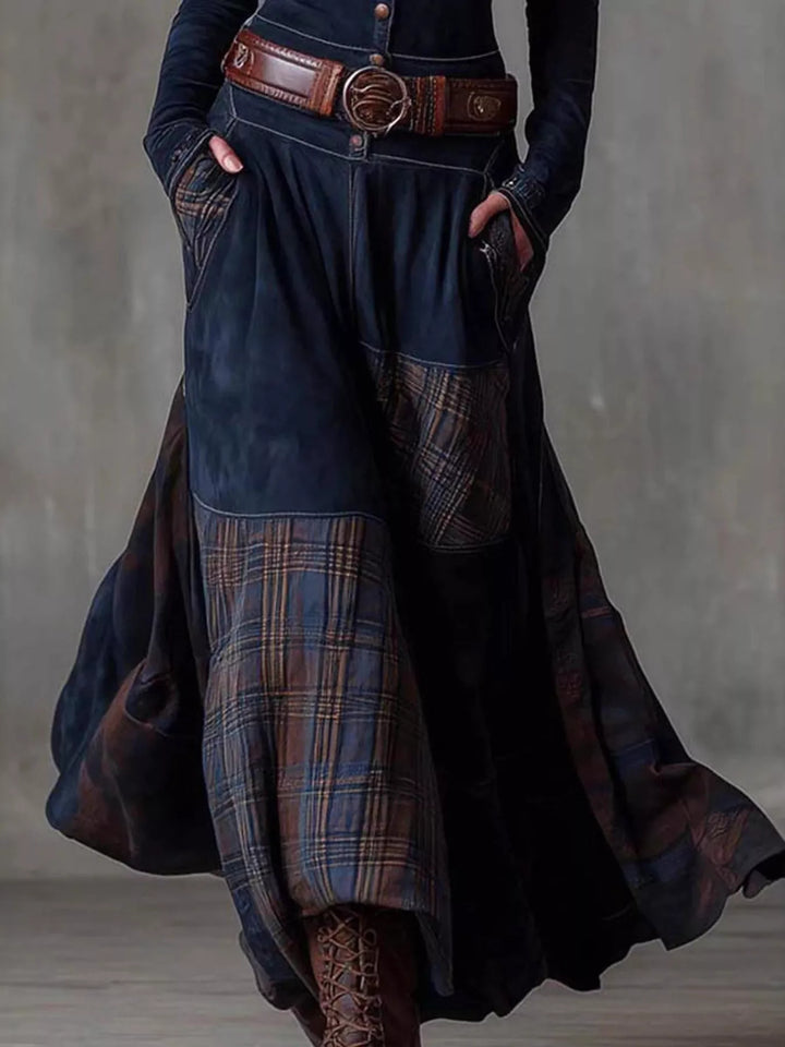 Marietta | Plaid Button Front Long Sleeve Dress
