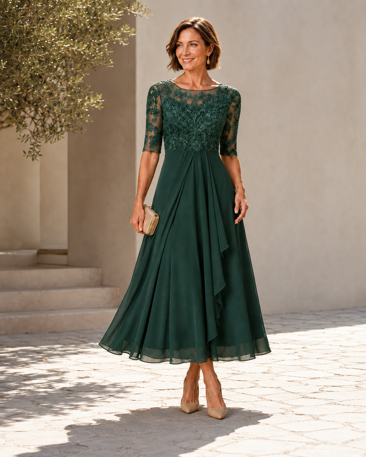 Rosalie | Flattering Lace Midi Dress