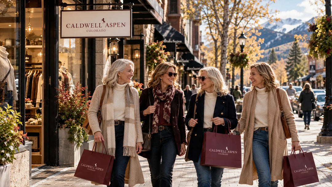 Caldwell Aspen customers shopping on the street outside the storefront