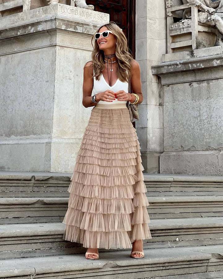 Célestine | Tulle Maxi Skirt with A-Line Fit and Airy Layers
