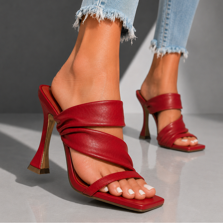 Serena Vale | Twisted Strap Mule Heels