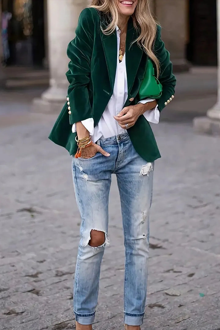 Reese | One-Button Lapel Collar Blazer