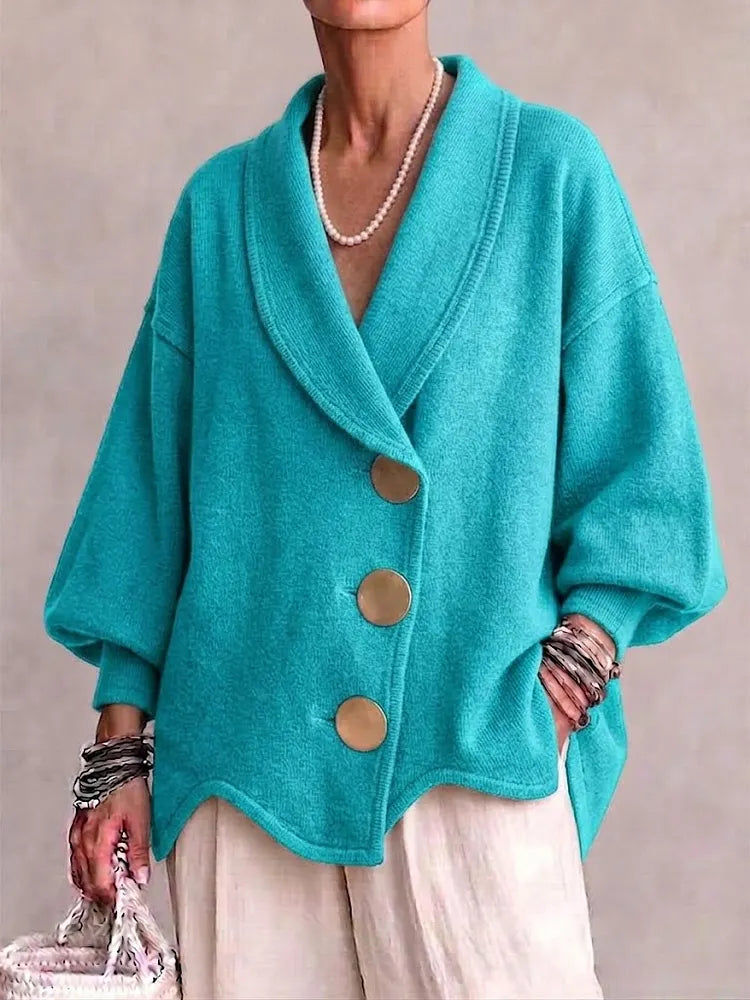 Oversized Knit Cardigan Lake Blue