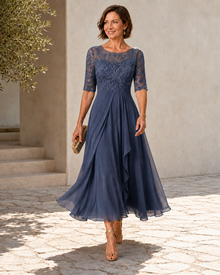 Rosalie | Flattering Lace Midi Dress
