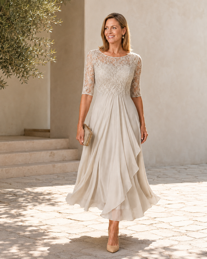 Rosalie | Flattering Lace Midi Dress