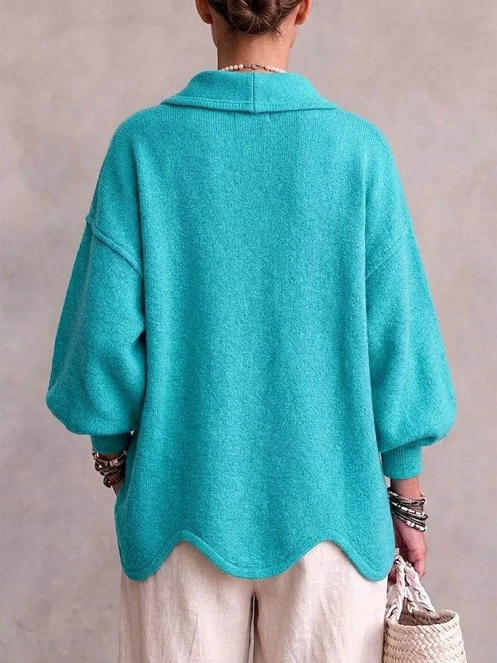 Oversized Knit Cardigan Lake Blue