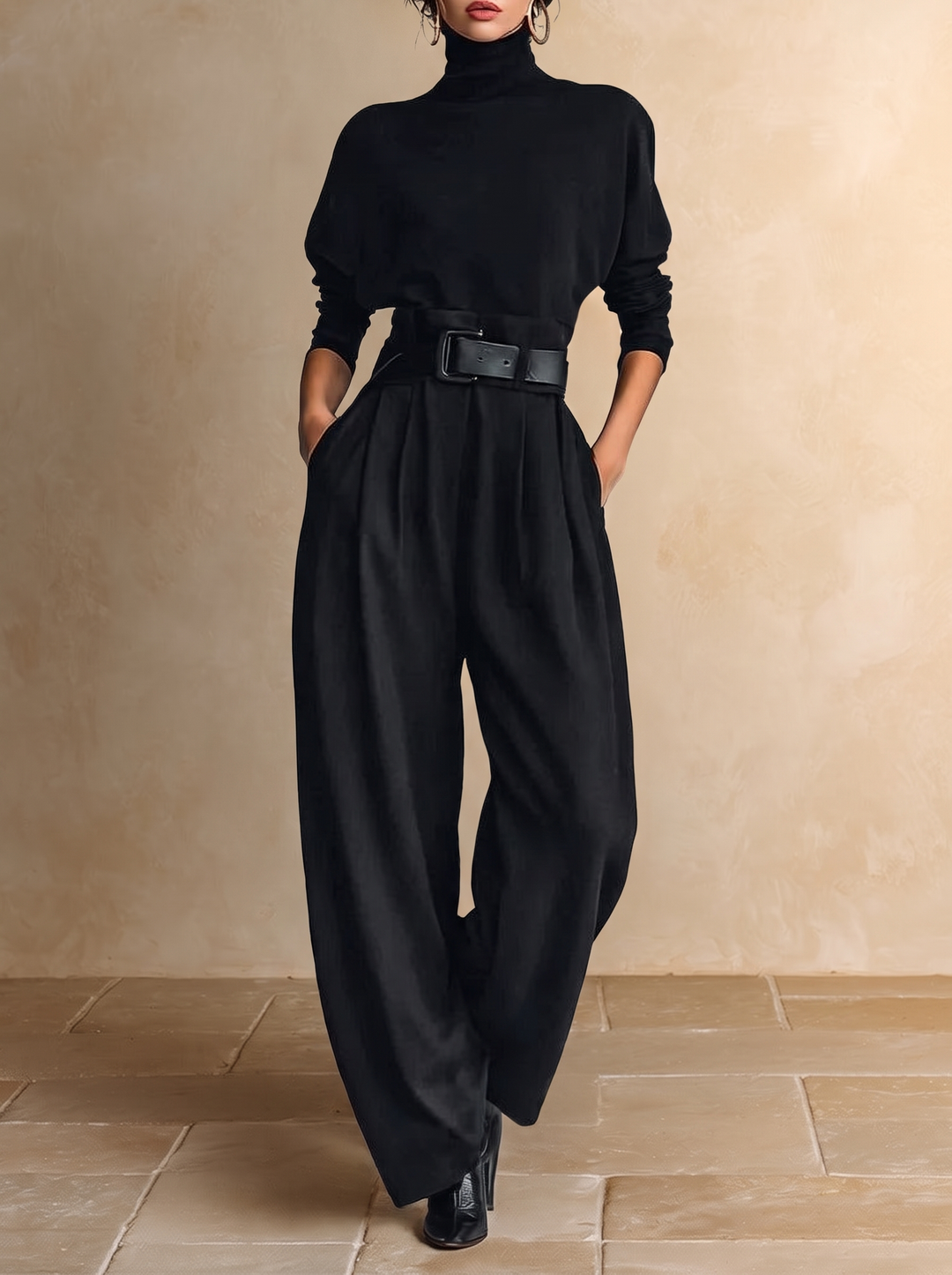 Jolanda | Turtleneck and Belted Pants Set