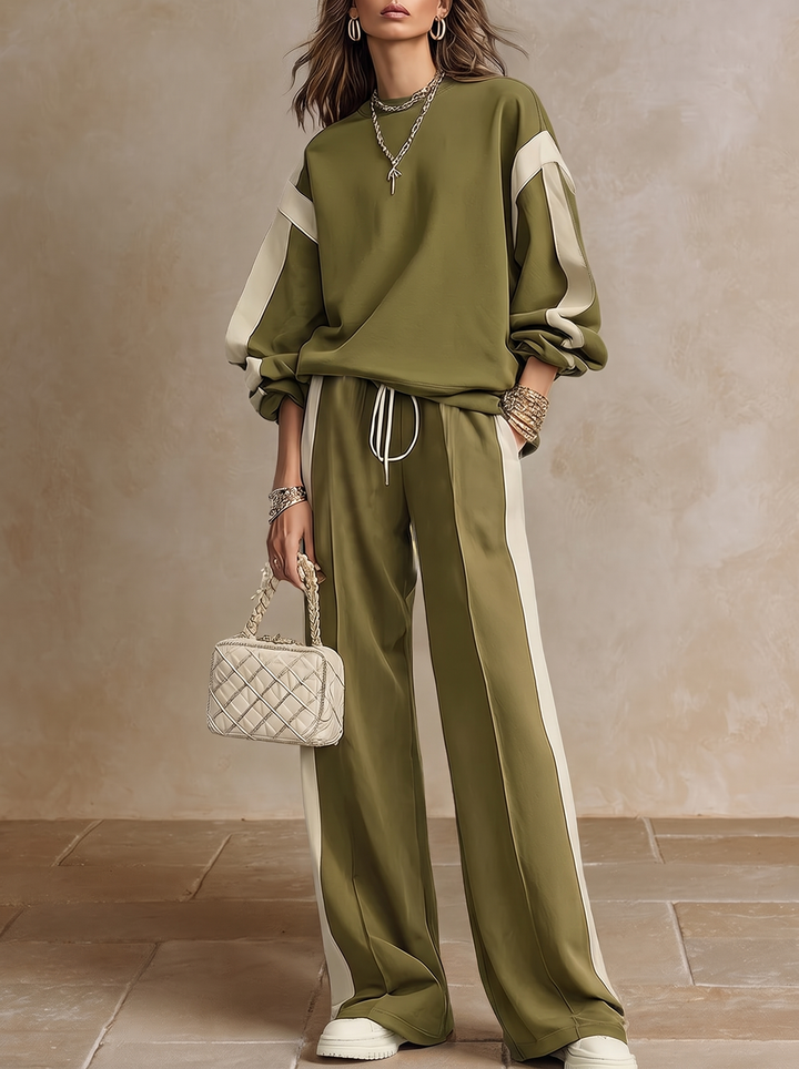 Romina | Sweatshirt and Pants Set with Side Stripe