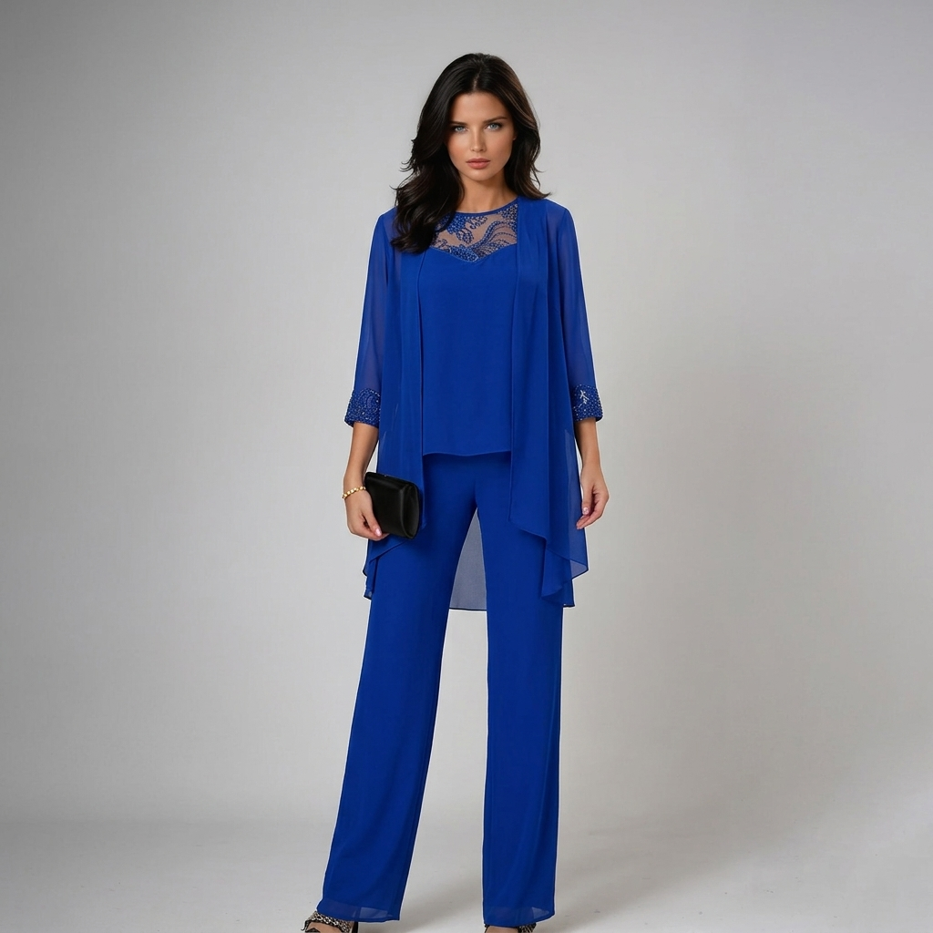 Viviane™ | Elegant Three-Piece Set in Blue