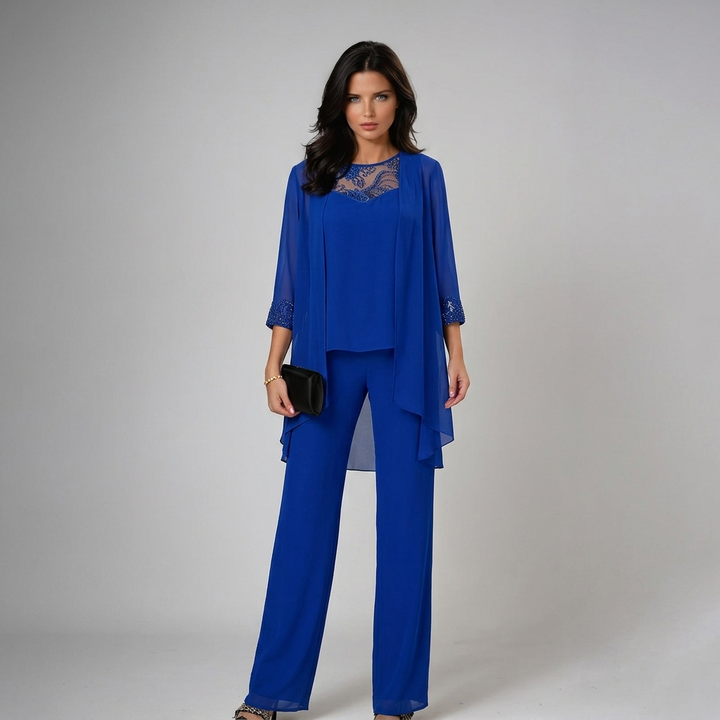 Viviane™ | Elegant Three-Piece Set in Blue