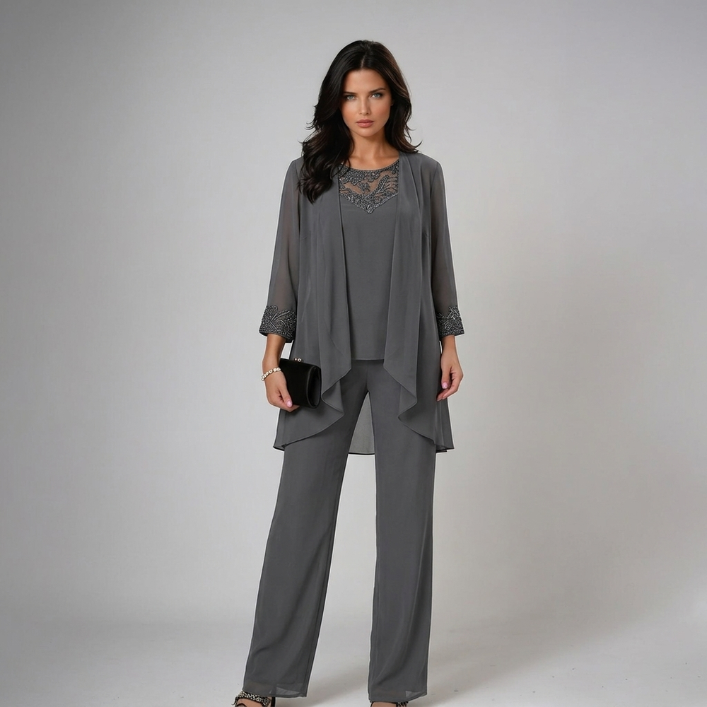 Viviane™ | Elegant Three-Piece Set in Gray