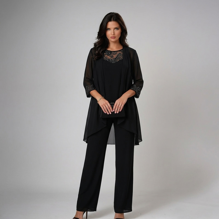 Viviane™ | Elegant Three-Piece Set in Black