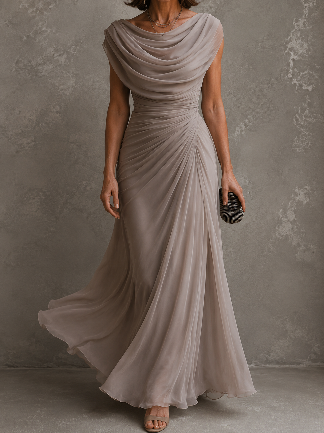Jillian | Ruched Sleeveless Maxi Dress