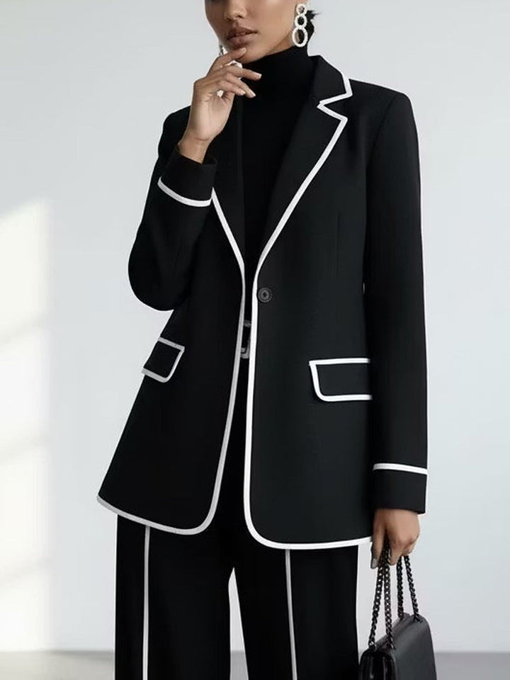 Clementina | Blazer and Pants Set with Contrast Piping
