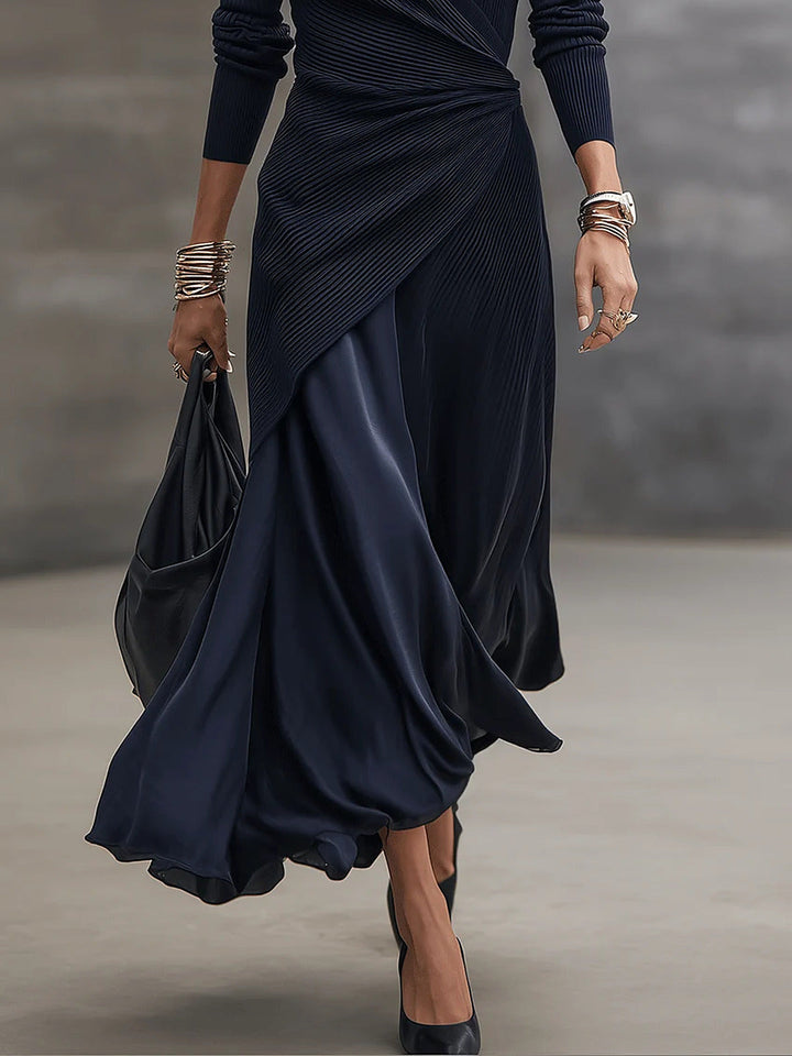 Tamara | Wrap Maxi Dress with Satin Skirt