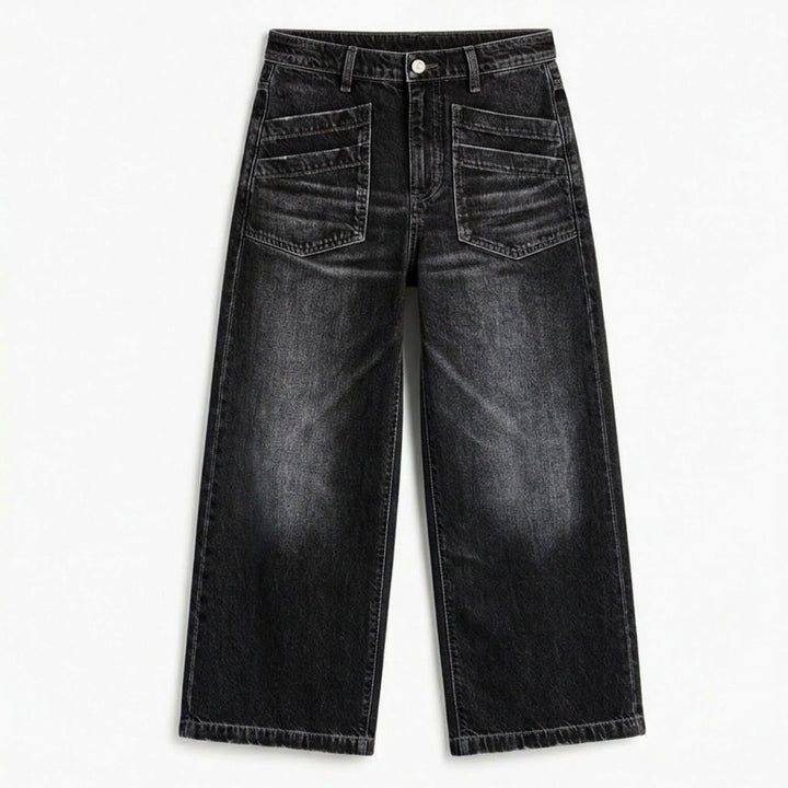Vellora – Patch-Pocket Wide-Leg Jeans