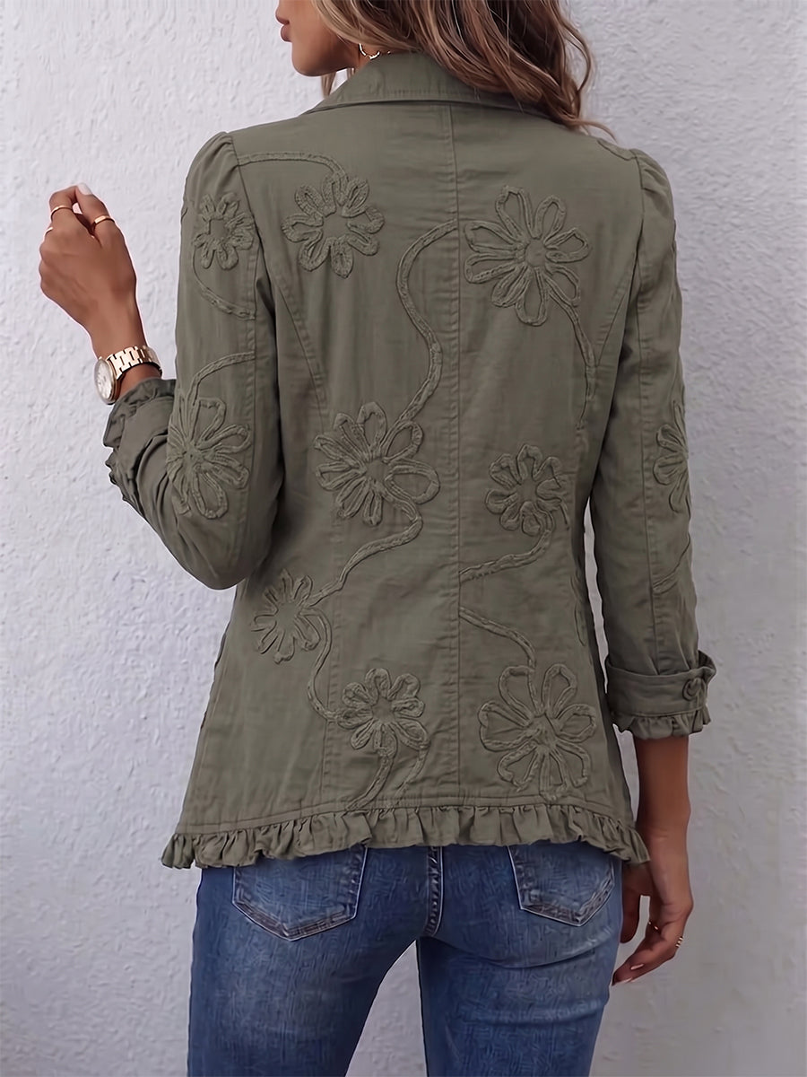 Faustine | Embroidered Bohemian Floral Utility Jacket