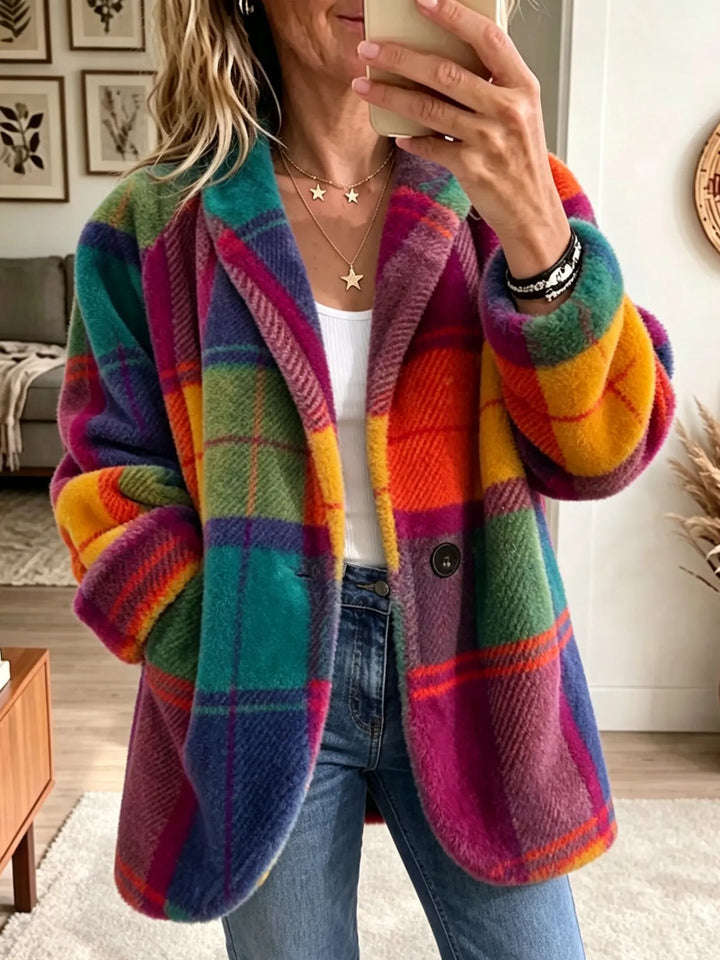 Arka Multicolor Plaid Coat Arc-En-Ciel