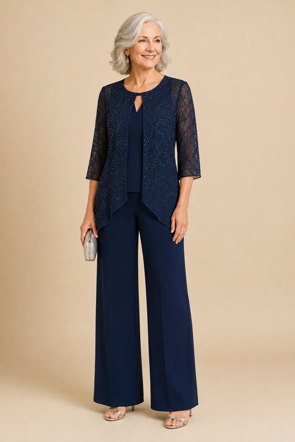 Brillantina | Beaded Lace Layered Pants Set